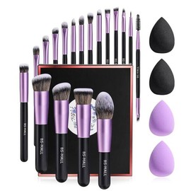 BS MALL 메이크업 브러시 프리미엄 합성 18개 파우더 파운데이션 컨실러 아이섀도우 BS MALL Premium Synthetic 18-Piece Makeup Brush Set - Powder, Foundation, Concealer, Eyeshadow