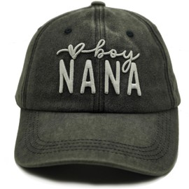 Nana Gift - Boy Nana Baseball Caps Embroidered Adjustable Washed Dad Hat Black, Black, One Size