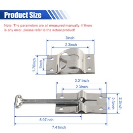 BDZMC 2PCS RV Door Latch, 6'' T-Style Exterior Door Hold Hook & Keeper, Stainless Steel Entry Door Holder for Trailer, Camper, Cargo, Truck, Motorhome (6inch)