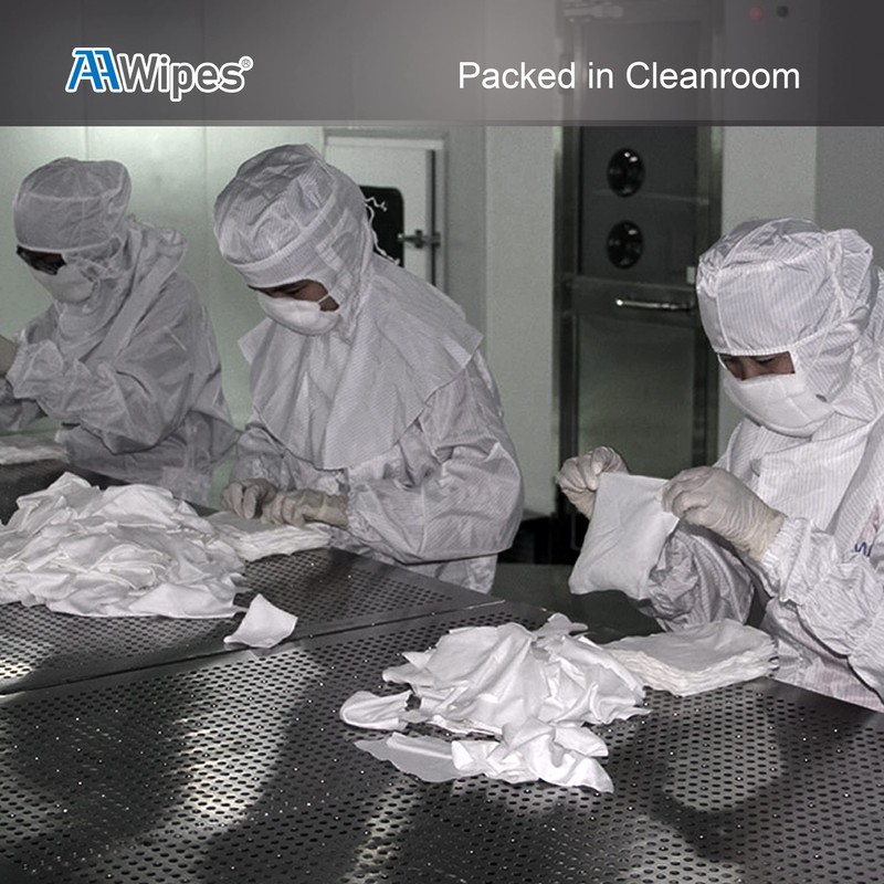 AAWipes Cleanroom Polyester Wipers 4"x4" (Bag of 400 Pcs) Double