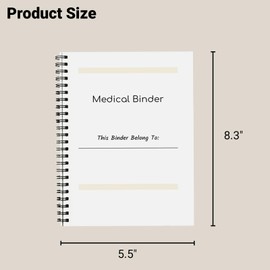 Medical Journal Binder - Personal Records Logbook, Office Visits Schedule Notebook for Doctor Nurse Patient Caregivers Clinical Planner (1 Pcs)