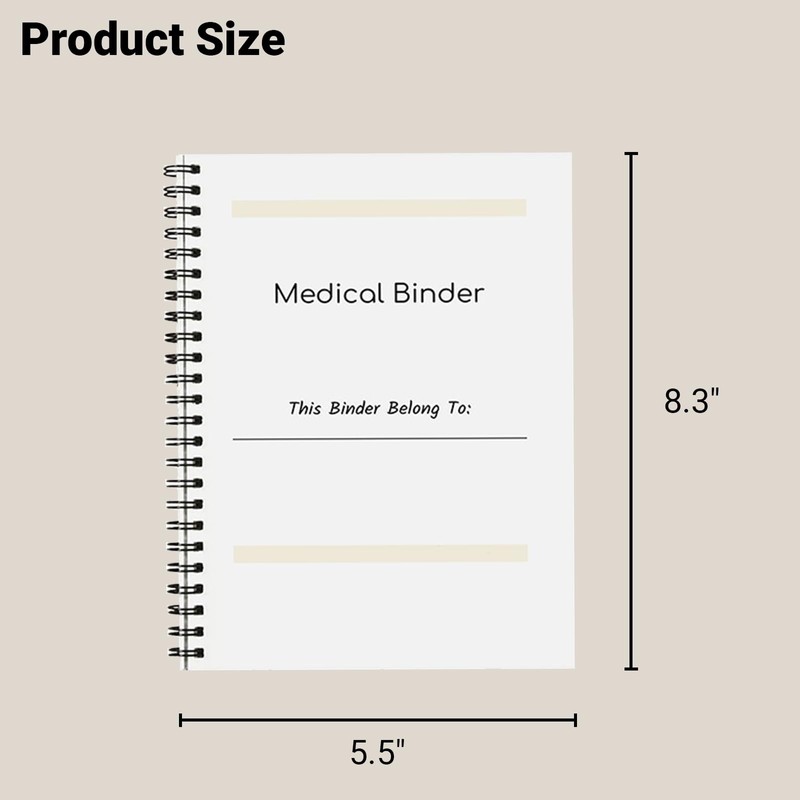 Medical Journal Binder - Personal Records Logbook, Office Visits Schedule