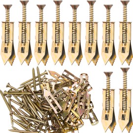 PAGOW 80 Pcs Self-Drilling Anchors, Anchors and Screws for Heavy Duty, Metal Screw Anchors Kit, No Drill and Holes in Wall (2 Sizes)