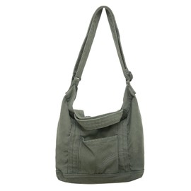 AFGWK Canvas Tote Bag for Women with Pockets Cute Small Crossbody Bag Purses Handbag for Work Beach Green Tote Bag