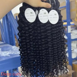 Italy Deep Curl Unprocessed Straight Water Body Natural Wavyindian Human Hair Bundles Burmese Curly for Hair Wholesalestyle: 1 bundle Deep curly, color: Natural black, Stretched Length: 10 inches