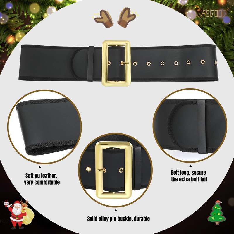 JASGOOD Santa Claus Belt for Adults - Black Pirate Belt