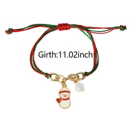 Christmas Xmas Bracelet for Women Girls Ghristmas Gifts for Mom Daughter Girlfriend Wife Christmas Snowman Pendant Braided Bracelets for Friend Sister Christmas Presents