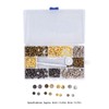 240Pcs Leather Rivet Double Caps Tubular 2 Sizes Metal Set