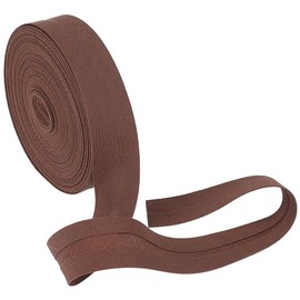 BENECREAT 10m/Roll Wide Bi-Fold Bias Tape Width 18mm Piping Ribbon Bias Tape Border Edge Cotton Twill Tape Cotton Ribbon for Sewing, Edging, Piping Quilting, DIY Coconut Brown
