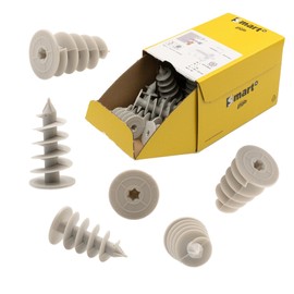 Insulation Dowels, Thermal Thermal Bridge-Free Attachment, Processing without Pre-Drilling or Special Tools, Hard Foam Dowels, Styrofoam Dowels, Spiral Dowels (25 x 50-25 Pieces)