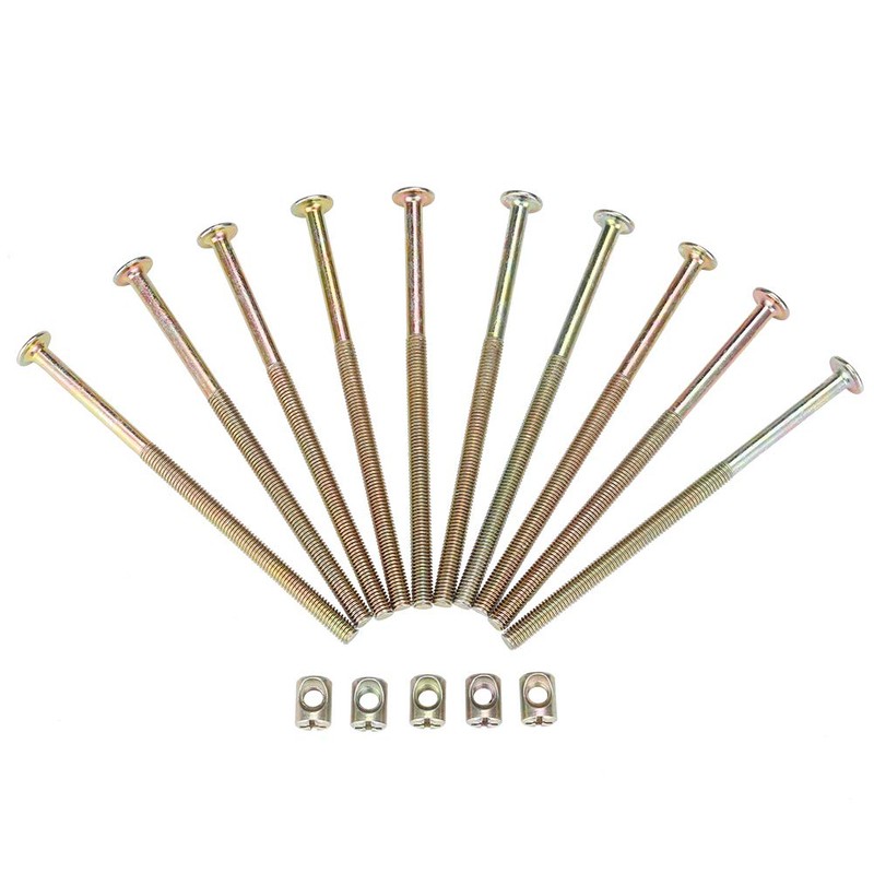 M6 Carbon Steel 120mm Furniture Bolts with Nuts Connector Fastener