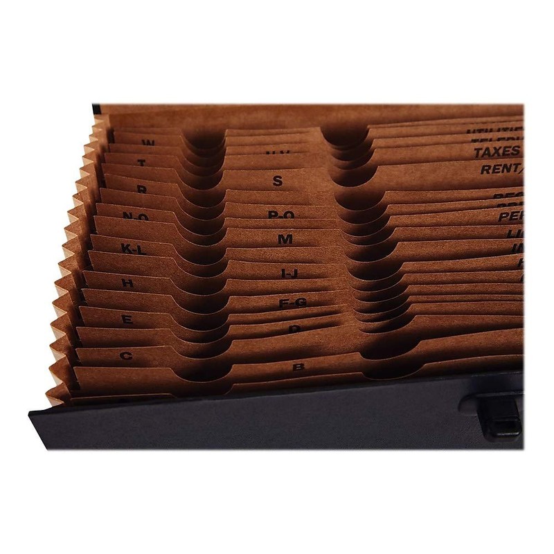 Staples 906796 Expanding File A-Z Index Legal Size 19-Pocket Black