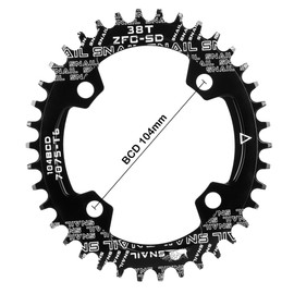 CYSKY 38T Oval Chainring 104BCD Narrow Wide Chainring Bike Single Speed Chainring Sprocket for Road Bike Mountain Bike BMX MTB ebike (38T)
