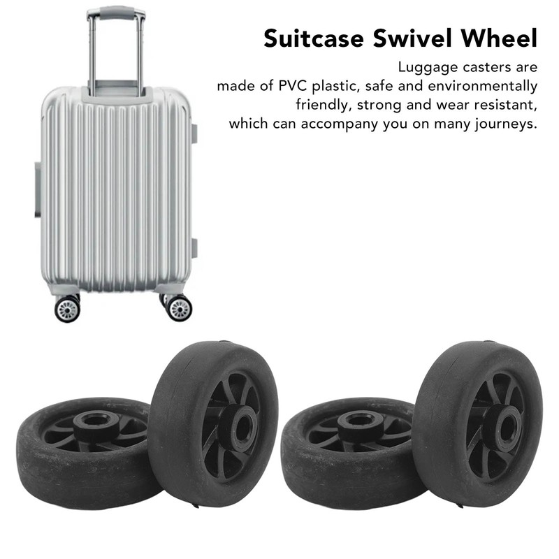 4pcs Suitcase Wheels Replacement Durable Silent PVC Swivel Luggage Caster