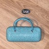 Sax Faux blue Crocodile Print Eyeglasses Sunglasses Case w/ Handles