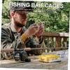 Mipcase 5pcs Small Stainless Steel Fishing Bait Trap Cage Durable