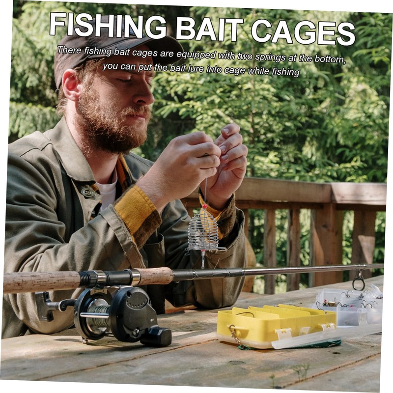 Mipcase 5pcs Small Stainless Steel Fishing Bait Trap Cage Durable
