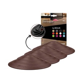 Doornado Strong Rubber Door Stopper - Door Holder No Drilling - For All Types of Doors and Floors - 118 x 25 mm - Design Price - Brown