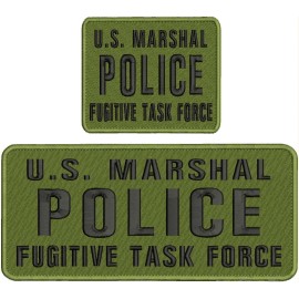 U.S. MARSHAL POLICEFUGITIVE TASK FORCE Embroidery Patch 4.75x11&4x5 hook on back