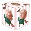 Marye-Kelley Pink Hydrangea on Pink Stripe Paper Mache Tissue Box