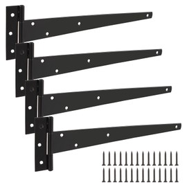 ASelected 4Pcs T Hinges12In Heavy Duty Gate Hinges Rustproof Powder Coating Garden Gate Hinges Black Gate Hinges Use for Garden Warehouse Shed Doors Barn Doors