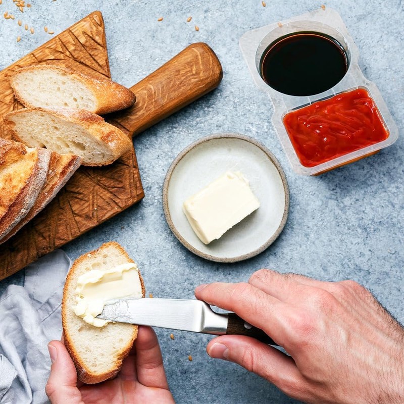 DEJIN 20Pcs Boxed Reusable Snack Containers with Lids, Double Compartment