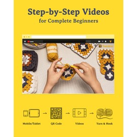 Yeezhee Crochet Kit for Beginners, Crochet Bag Starter Kit with Step-by-Step Video Tutorials, Granny Square Crochet Tote Bag Set, Knitting Kit Including Yarn, Crochet Hook, Sofa