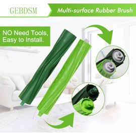 GEBDSM 2 Set Replacement Parts Roller Brushes Compatible for iRobot Roomba i, j&e Series i3(3150) i3+ j6 j6+(6550) j7(7150) j7+ j8 i2 i4 i6 i6+ i7 i7+ i8 i8+Plus E5 E6 E7 Vacuum Cleaner Accessories