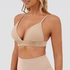 INIBUD Bralettes for Women Ribbed Seamless Padded Bra Wireless Triangle