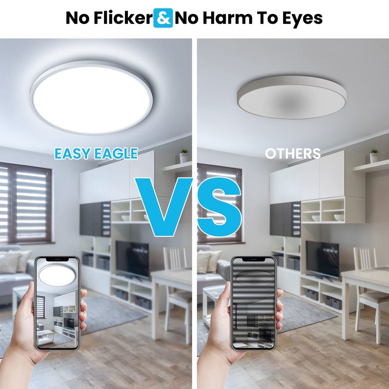 EASY EAGLE LED Ceiling Light, Flat, Round Ceiling Light, 6500