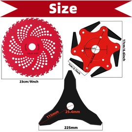 Indestructib Universal Steel Razors Trimmer Head Blade Fits for Husqvarna Ryobi 2 & 4 Cycle Gas Brush Cutter String Grass Weed Eater Edger Parts with Adapter Attachment Kit, Trimmer, Blue Glove