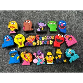 PCS 17 pcs shoe charms for croc Theme Charms sesame street Cartoon Shoe Charms