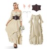 IEEILULU Women Renaissance Medieval Costume - Peasant Irish Victorian Gothic