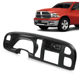 ALLGOOD Dash Board Bezel Cover with Vent Compatible with Dodge Ram 1500 1998-2001/Fits Dodge Ram 2500 3500 1998-2002 Matte Black Radio Stereo Double Din Dash Kit