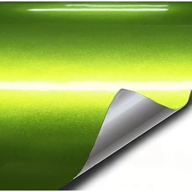 VViViD Gloss Liquid Metallic Viper Lime Green Vinyl Car Wrap Film DIY Easy to Install No-Mess(10ft x 5ft)