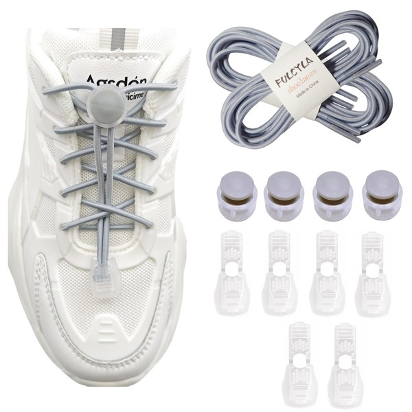 Fulcyla 2 pairs Elastic Shoe Laces -Elastic No Tie Shoelaces
