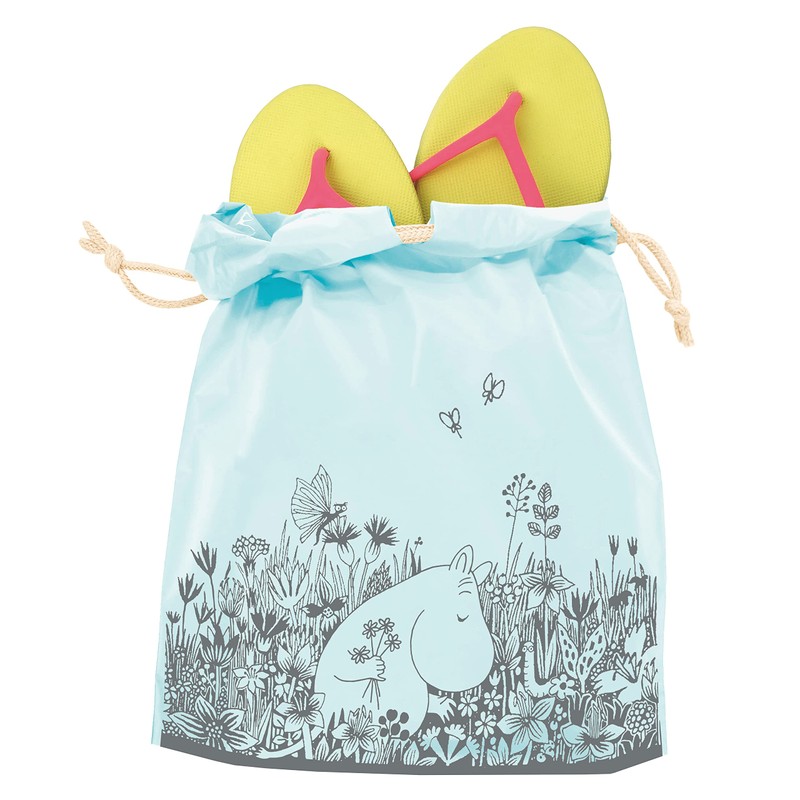 Indigo MOOMIN MV242 Moomin Wrapping Plastic Bag, S, Drawstring Flower