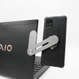 KIQ Premium Aluminium Magnetic Side Monitor Holder for Cell Phone (Brushed Silver)