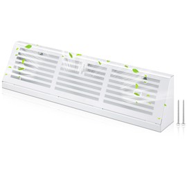 Yaocom 1 Pcs Baseboard Register Duct Opening Size Horizontal Stripes Design Vent Covers for Home Floor Wall Baseboard Air Covers Supply Floor Diffuser Including Screws(White,15 Inch)