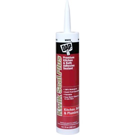 DAP Kwik Seal Plus 18510 Adhesive Sealant, 10.1 oz Cartridge, brighter white