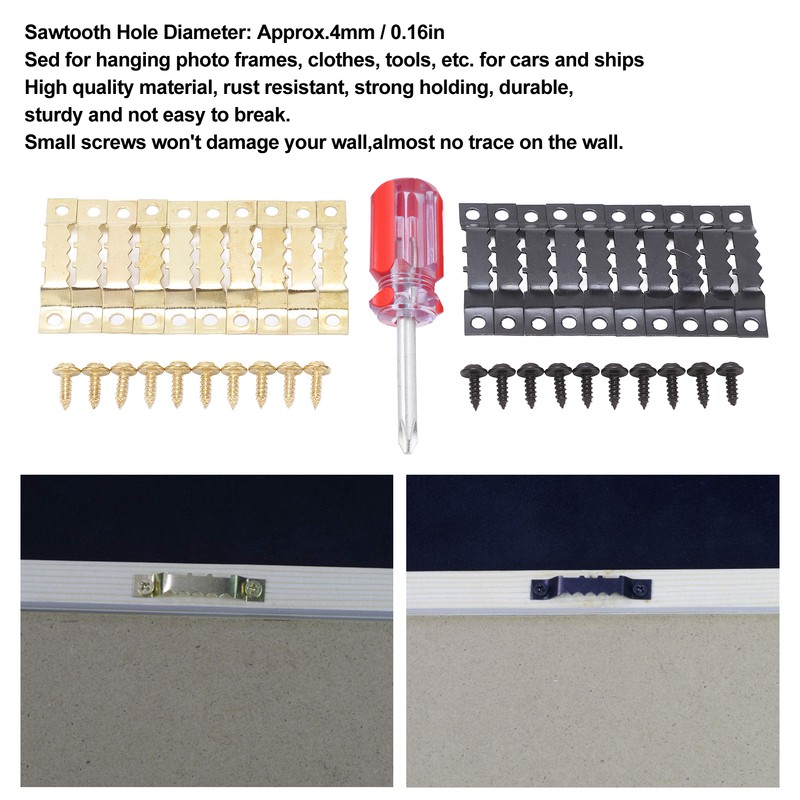 600PCS Sawtooth Picture Hangers Double Hole Sawtooh Frame Hanging Hooks