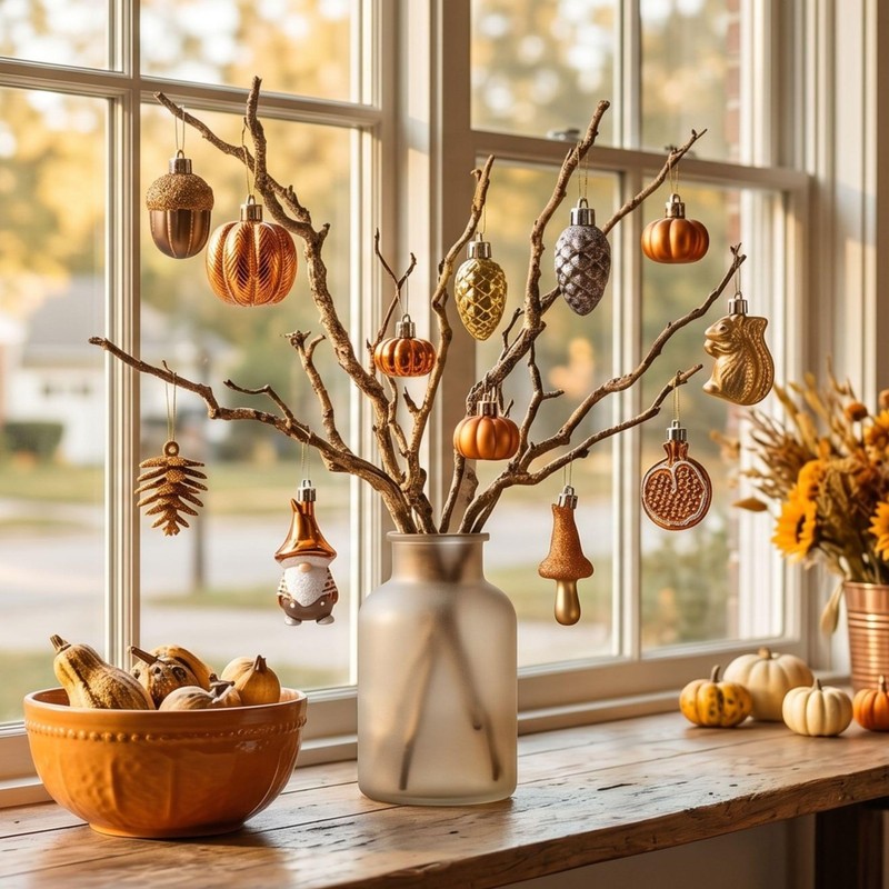 Valery Madelyn 12pcs Autumn Decorations, Halloween Tree baubles for Home