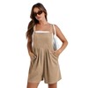 Vigorics Rompers for Women Casual, Womens 2025 Summer Short Overalls Loose Waffle Knit Jumpsuit Adjustable Strap Vacation Outfits Khaki M