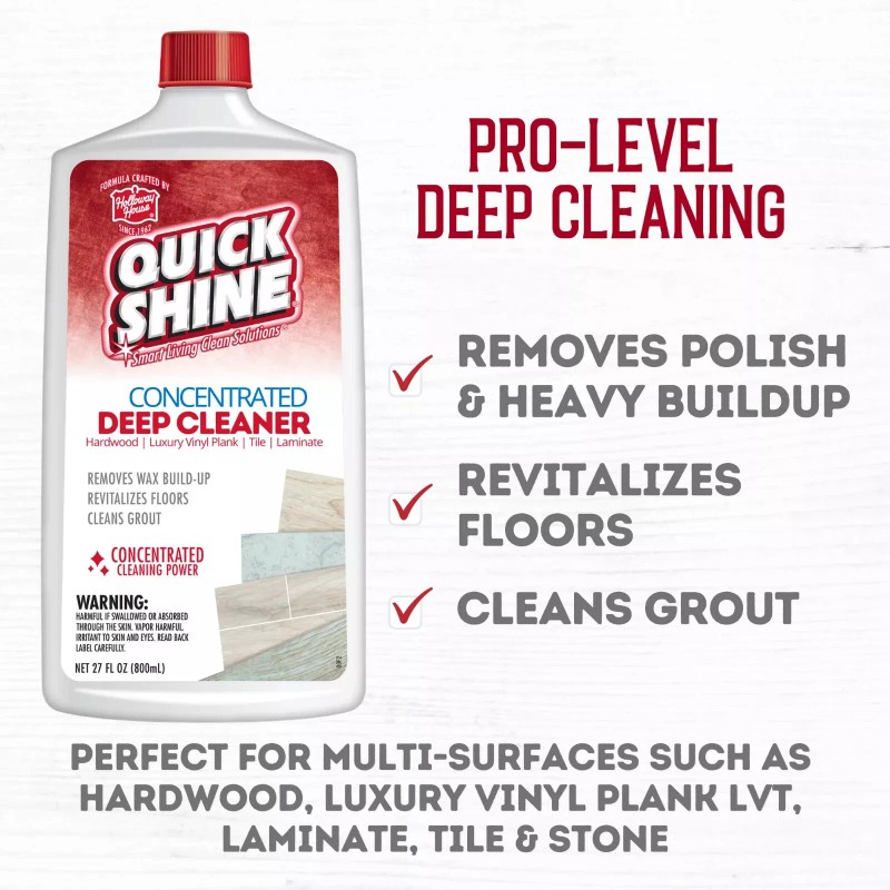 QUICK SHINE Concentrated Deep Cleaner, Revitalizes Floors & Cleans Grout,