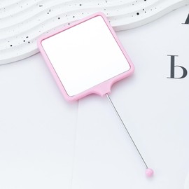 Frinnovan 15 Pack Beadable Mirrors with Blank Bar Cute Travel Makeup Handheld Mirror Cosmetic Dazzling Mirror Portable Hand Mirrors for Women DIY Jewelry Making Beaded Crafts (14 Colors-Sqare)