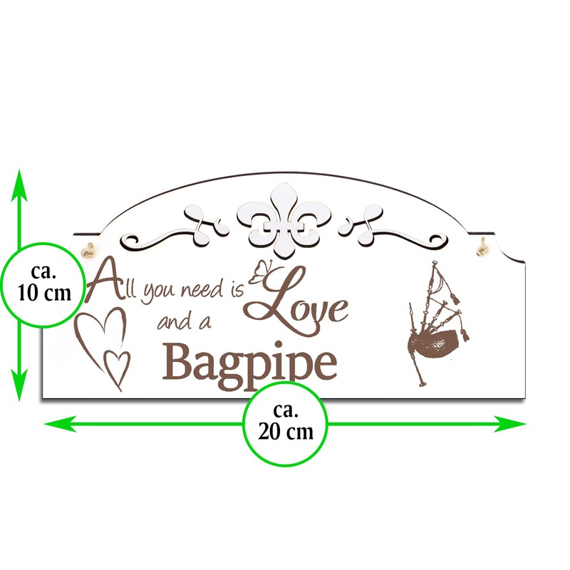 Bagpipe Decorative Sign 20 x 10 cm – All you