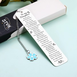 Daughter Valentines Gift from Mom, Valentines Day Gifts for Toddler Classroom, Sweet Sixteen Gifts for Girls, to My Daughter Inspirational Bookmark, Encouragement Gift for Teenager Girls