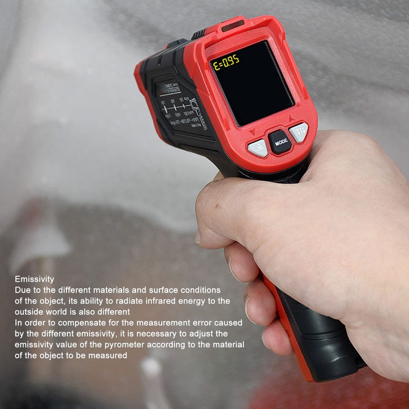 Infrared Thermometer, Digital Infrared Thermometer -50°C - 880°C, 4-Digit Display,