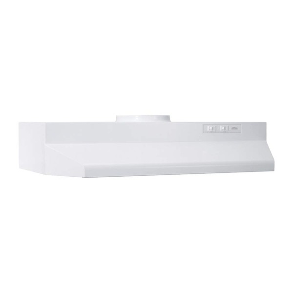 Broan-NuTone Economy 36-inch Under-Cabinet Easy Install Range Hood with 2-Speed Exhaust Fan and Light, 230 Max Blower CFM, White