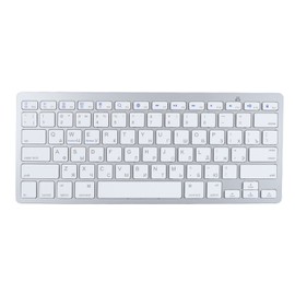 Ultra Thin Keyboard BT Wireless Splashing Proof Bilingual Language Keypad for PC Computer Silver Russian